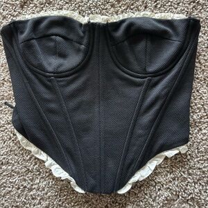 Edikted Black Corset with White Trim